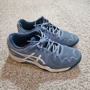 ASICS Gel Resolution 8 GS Blue Harmony White 1044A018 US Size 4 Kids‎